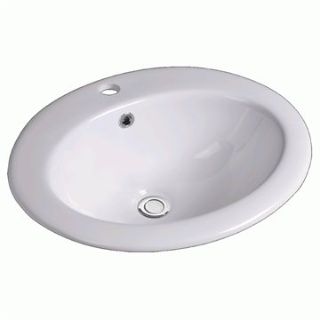 Lavabo Studio Oval håndvask i porcelæn 510x450x195 mm Hvid